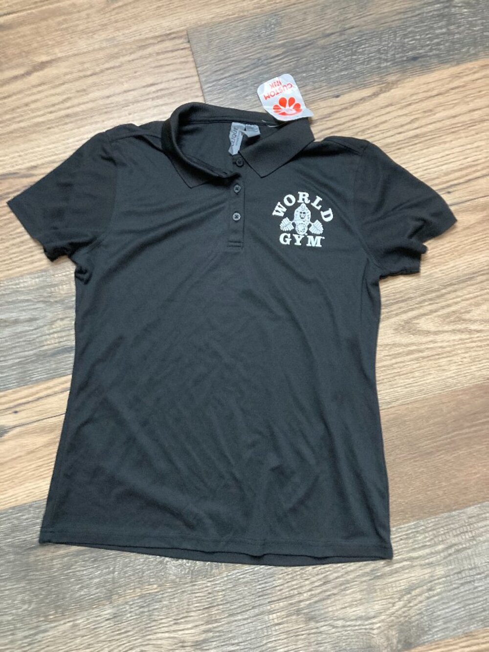 Clique NWT World Gym Women’s Medium Black Performance Polo Shirt